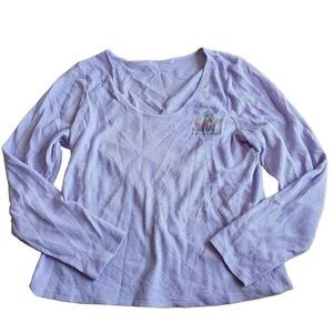 Juicy by juicy Couture light purple long sleeve t shirt waffle knit fits L-XL